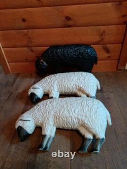 Vtg. 1989 Union Products 2 White Lambs & 1 Black Sheep Blow Mold Rare No Lights Vtg. 1989 Union Products 2 White Lambs & 1 Black Sheep Blow Mold Rare No Lights