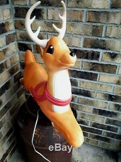 Vtg 1999 Grand Venture Reindeer Christmas Lighted Blow Mold Outdoor Yard 27