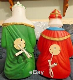 Vtg 36 General Foam Wisemen Kings Nativity Christmas Blow Mold Light Yard Decor