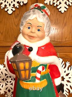 Vtg 37 Tpi Mrs Santa Claus Holding Lantern Christmas Blow Mold Light Yard Decor