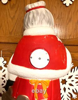 Vtg 37 Tpi Mrs Santa Claus Holding Lantern Christmas Blow Mold Light Yard Decor