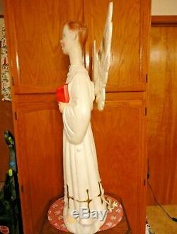 Vtg 41 General Foam Boy Angel Caroler Choir Christmas Blowmold Light Yard Decor