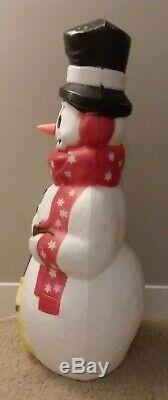 Vtg 42 Snowman General Foam Plastic Co Blow Mold Lights Up With Cord So Cute