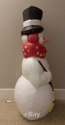 Vtg 42 Snowman General Foam Plastic Co Blow Mold Lights Up With Cord So Cute