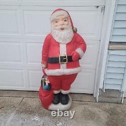 Vtg 5 Foot Santa Claus General Foam Plastic Blow Mold Light Up Yard Decoration