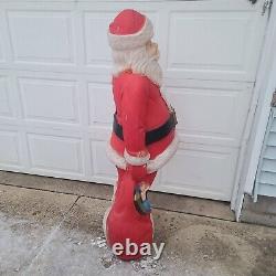 Vtg 5 Foot Santa Claus General Foam Plastic Blow Mold Light Up Yard Decoration