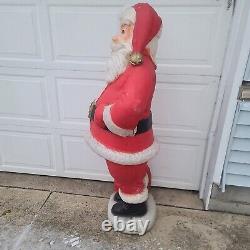 Vtg 5 Foot Santa Claus General Foam Plastic Blow Mold Light Up Yard Decoration