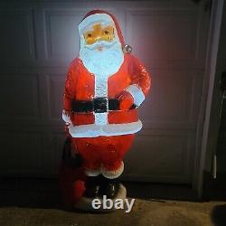 Vtg 5 Foot Santa Claus General Foam Plastic Blow Mold Light Up Yard Decoration