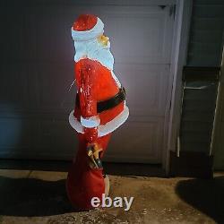 Vtg 5 Foot Santa Claus General Foam Plastic Blow Mold Light Up Yard Decoration