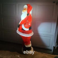 Vtg 5 Foot Santa Claus General Foam Plastic Blow Mold Light Up Yard Decoration