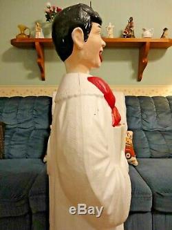 Vtg 50 Poloron Boy Caroler Choir Christmas Blow Mold Light Up Yard Decor Lawn