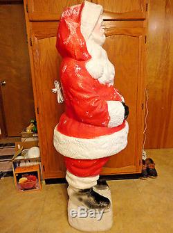 Vtg 55 Life Size Santa Claus Christmas Blow Mold Light Up Yard Decor Saint Nick