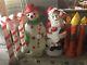 Vtg 9 Huge Lifesize Blow Mold Candy Cane Christmas Snowman Santaclaus Candle