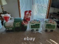 Vtg ALL NEW General Foam Blow Mold S. R. R. Santa R. R. Train With 2 Tender Cars