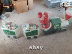 Vtg ALL NEW General Foam Blow Mold S. R. R. Santa R. R. Train With 2 Tender Cars