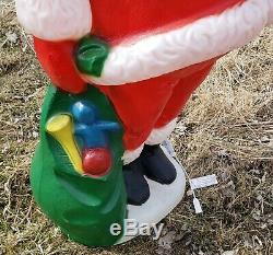 Vtg Blow Mold Santa Claus 5 Tall Christmas Lighted Yard Decoration