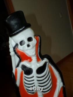 Vtg Blowmold Halloween Skeleton Top Hat Don Featherstone Tombstone RIP Vtg Blowmold Halloween Skeleton Top Hat Don Featherstone Tombstone RIP