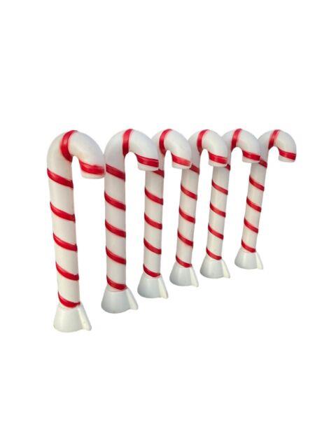 Vtg Candy Cane Blow Molds Empire Set 6 Lighted 40 Tall Christmas W Original Box