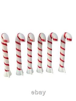 Vtg Candy Cane Blow Molds Empire Set 6 Lighted 40 Tall Christmas w Original Box
