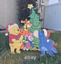 Vtg Christmas 34 Disneys Winnie Pooh 3 Pc Metal Yard Decor Eeyore Tigger Piglet