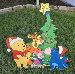 Vtg Christmas 34 Disneys Winnie Pooh 3 Pc Metal Yard Decor Eeyore Tigger Piglet