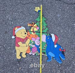 Vtg Christmas 34 Disneys Winnie Pooh 3 Pc Metal Yard Decor Eeyore Tigger Piglet