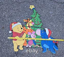 Vtg Christmas 34 Disneys Winnie Pooh 3 Pc Metal Yard Decor Eeyore Tigger Piglet