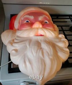 Vtg Christmas Light Blow Mold Santa Face Head 22 Union Products- made un USA