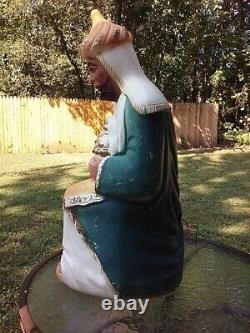 Vtg Christmas Poloron 28 Lighted Wise Man Blow Mold Holiday Nativity Outdoor