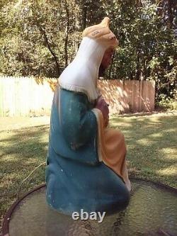 Vtg Christmas Poloron 28 Lighted Wise Man Blow Mold Holiday Nativity Outdoor