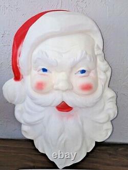 Vtg Christmas Santa Claus Face Head 22 Lighted Blow Mold Union Products Decor