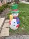 Vtg Christmas Tpi Snowman With Broom & Carrot Nose Blow Mold -40-1/2
