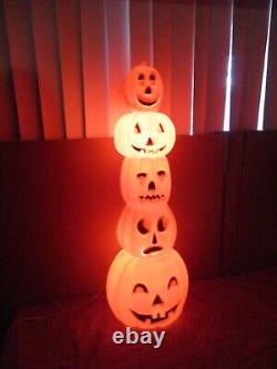 Vtg DON FEATHERSTONE Pumpkin Totem Stack Lighted Halloween Blow Mold UNION 35 Vtg DON FEATHERSTONE Pumpkin Totem Stack Lighted Halloween Blow Mold UNION 35