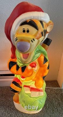 Vtg Disney Tigger Christmas 36 Lighted Plastic Blow Mold Santa's Best Vtg Disney Tigger Christmas 36 Lighted Plastic Blow Mold Santa's Best