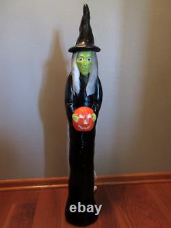 Vtg Don Featherstone Dual Lighted Halloween Witch Blow Mold 36 VERY NICE