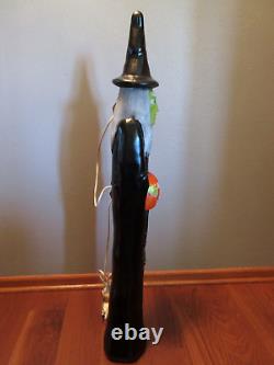 Vtg Don Featherstone Dual Lighted Halloween Witch Blow Mold 36 VERY NICE