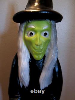 Vtg Don Featherstone Dual Lighted Halloween Witch Blow Mold 36 VERY NICE