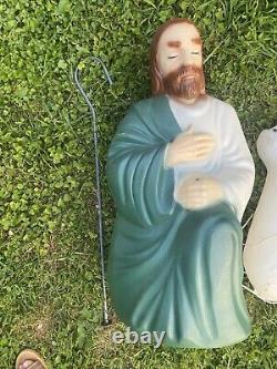 Vtg Empire 28 Shepherd with Staff And Sheep Blow Mold Christmas Lights w Box