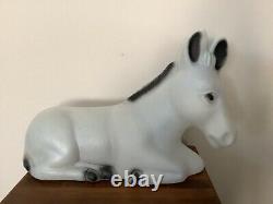 Vtg Empire Blow Mold Lighted Grey Donkey Nativity Christmas Works 18 A5