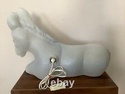 Vtg Empire Blow Mold Lighted Grey Donkey Nativity Christmas Works 18 A5