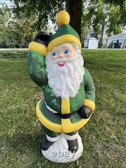 Vtg Empire Blow Mold Santa Claus Waving Lighted 40 Painted GB Packers Colors