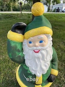 Vtg Empire Blow Mold Santa Claus Waving Lighted 40 Painted GB Packers Colors