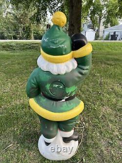 Vtg Empire Blow Mold Santa Claus Waving Lighted 40 Painted GB Packers Colors