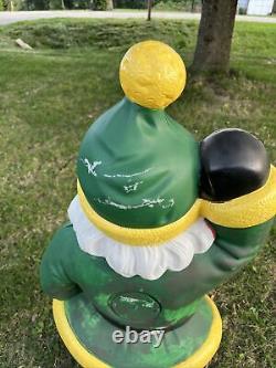 Vtg Empire Blow Mold Santa Claus Waving Lighted 40 Painted GB Packers Colors