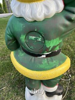 Vtg Empire Blow Mold Santa Claus Waving Lighted 40 Painted GB Packers Colors