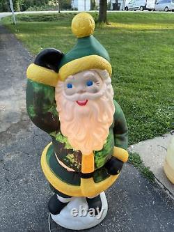 Vtg Empire Blow Mold Santa Claus Waving Lighted 40 Painted GB Packers Colors