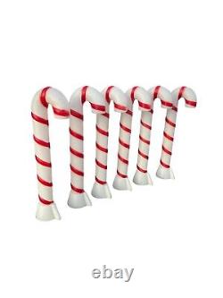 Vtg Empire Candy Cane Blow Molds Set 6 Lighted 40 Tall Yard Christmas w Org Box