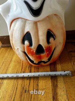 Vtg Empire Halloween Totem Pole Ghost Skull Pumpkin Cat Blow Mold 32