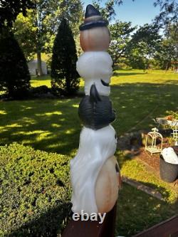 Vtg Empire Halloween Totem Pole Ghost Skull Pumpkin Cat Blow Mold 32