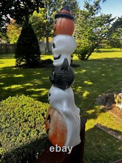 Vtg Empire Halloween Totem Pole Ghost Skull Pumpkin Cat Blow Mold 32